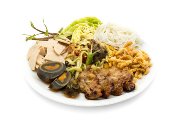 som tam tray , papaya salad tray