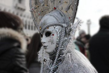 Fototapeta na wymiar Venice Carnival Mask - silver mask