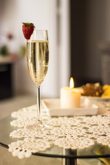 Champagne glass with strawberry