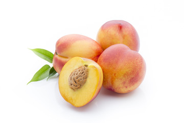 Peach on the white isolatd background.