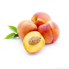 Peach on the white isolatd background.