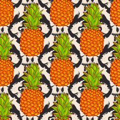 Tropical Pineapples Background 