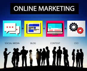 Online Marketing Strategy Branding Commerce Advertising Concept