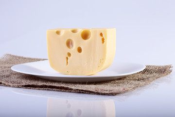 Peice of chesse on plate