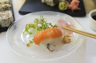 sushimi of salmon