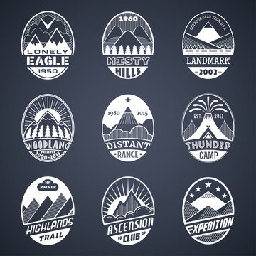 Mountain badge set2 white