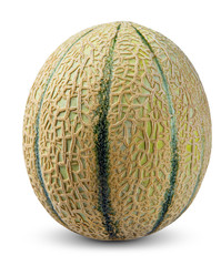 Cantaloupe Melon Fruit isolated on white background