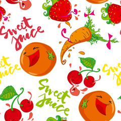Fruits and Vegetables seamless pattern.