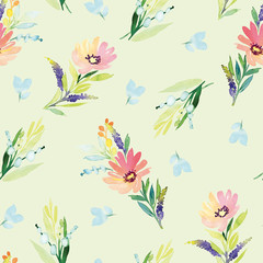 Watercolor flower pattern