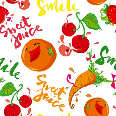 Fruits and Vegetables seamless pattern.