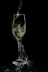 white wine pouring