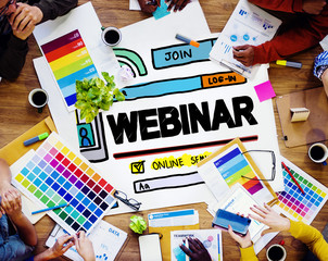 Webinar Online Seminar Global Conmmunications Concept