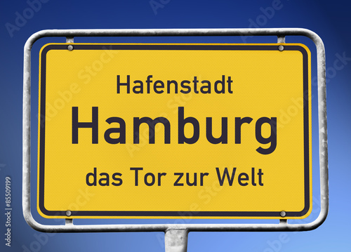 "Hafenstadt Hamburg Das Tor zur Welt" Stock photo and royalty-free images on Fotolia.com - Pic 