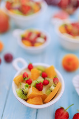 Fruit salad - diet, healthy breakfast, weight loss concept
