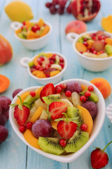 Fruit salad - diet, healthy breakfast, weight loss concept