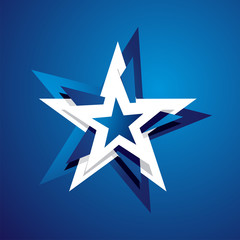 4th July abstract star blue background