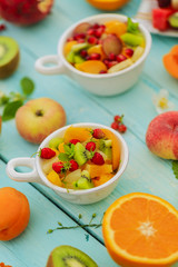 Fruit salad - diet, healthy breakfast, weight loss concept