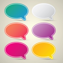 color vector paper speech bubble set.
