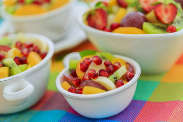 Fruit salad - diet, healthy breakfast, weight loss concept