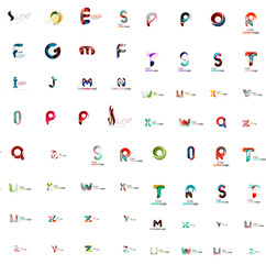 Vector abstract company logo mega collection, type letters and