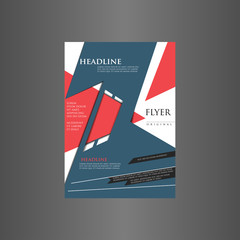 Abstract flyer design with shape. Flyer design vector template in A4 size.