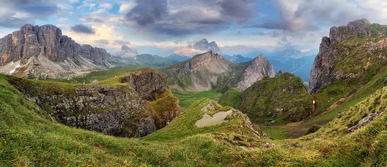 Wandcirkels plexiglas Dolomites mountain panorama at spring © TTstudio