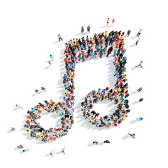 people in the shape of a note.