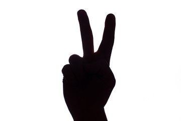 Black contrast hand showing numbers with fingers.