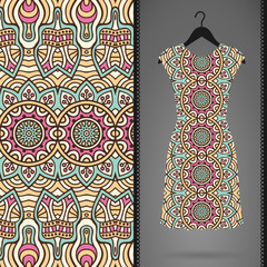 Dress with seamless pattern
