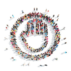 people in the shape of a stop sign.