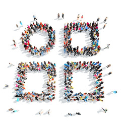 people in the shape of abstract symbols.