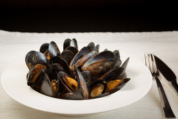 Italian cuisine. Mussels