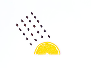 weather concept, orange shape of rainy season. part of a weather