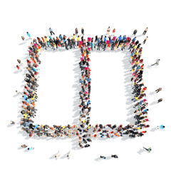 people in the shape of a book.