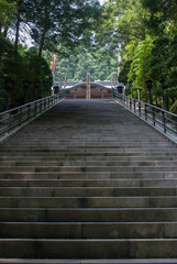 Stone staircase to a temple in Kanagawa Prefecture, Japan