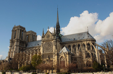 Fototapeta na wymiar Notre Dame de Paris, southern aspect