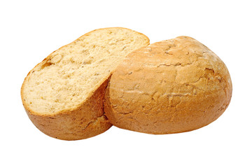 Appetizing crunchy bread.Isolated.