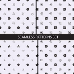 Set of four vector seamless abstract pattern backgrounds and textures for decoration, wallpaper and print.