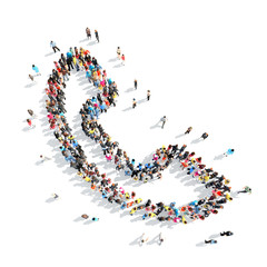 people in the shape of  handset.