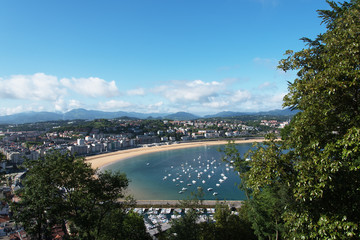 San Sebastian Donostia at Biscay bay coast, Spain.