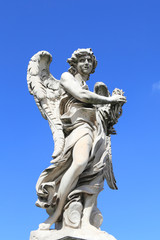 Fototapeta na wymiar medieval angel statue of Castle Saint Angelo, Rome
