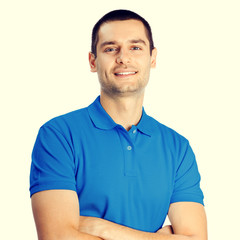 Obraz premium Portrait of cheerful young smiling man