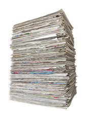 freigestellter Zeitungsstapel