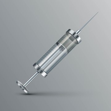 Vector Glass Medical Syringe Isolated