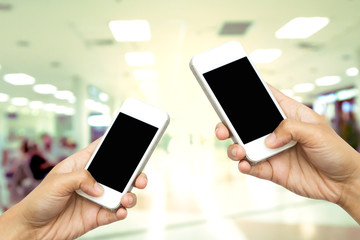 woman hand hold smart phone, tablet,cellphone 