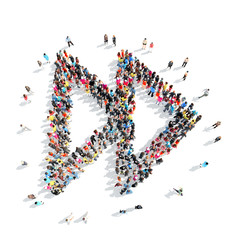 people in the shape of sign rewinding.