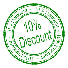10% Discount rubber stamp