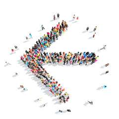 People in the form of arrows.