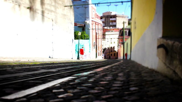 Typical Lisbon Tram, Tile Shift, Time Lapse, Portugal