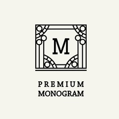 Stylish  graceful monogram , Elegant line art logo design